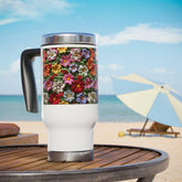 Vibrant Floral Stainless Steel Travel Mug, Perfect for Coffee Lovers, On-the-Go Drinkware, Eco-Friendly Gift Ideas, Travel Accessory The Aurora Touch