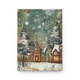 Whimsical Hardcover Journal with Cat & Winter Scene, Cute Pet Notebook, Gift for Cat Lovers, Writing Journal, Holiday Diary, Christmas The Aurora Touch