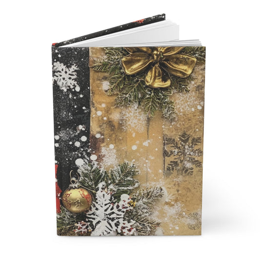 Festive Cat Hardcover Journal, Cute Christmas Notebook, Holiday Gift, Planner for Cat Lovers, Winter Journal, Seasonal Diary