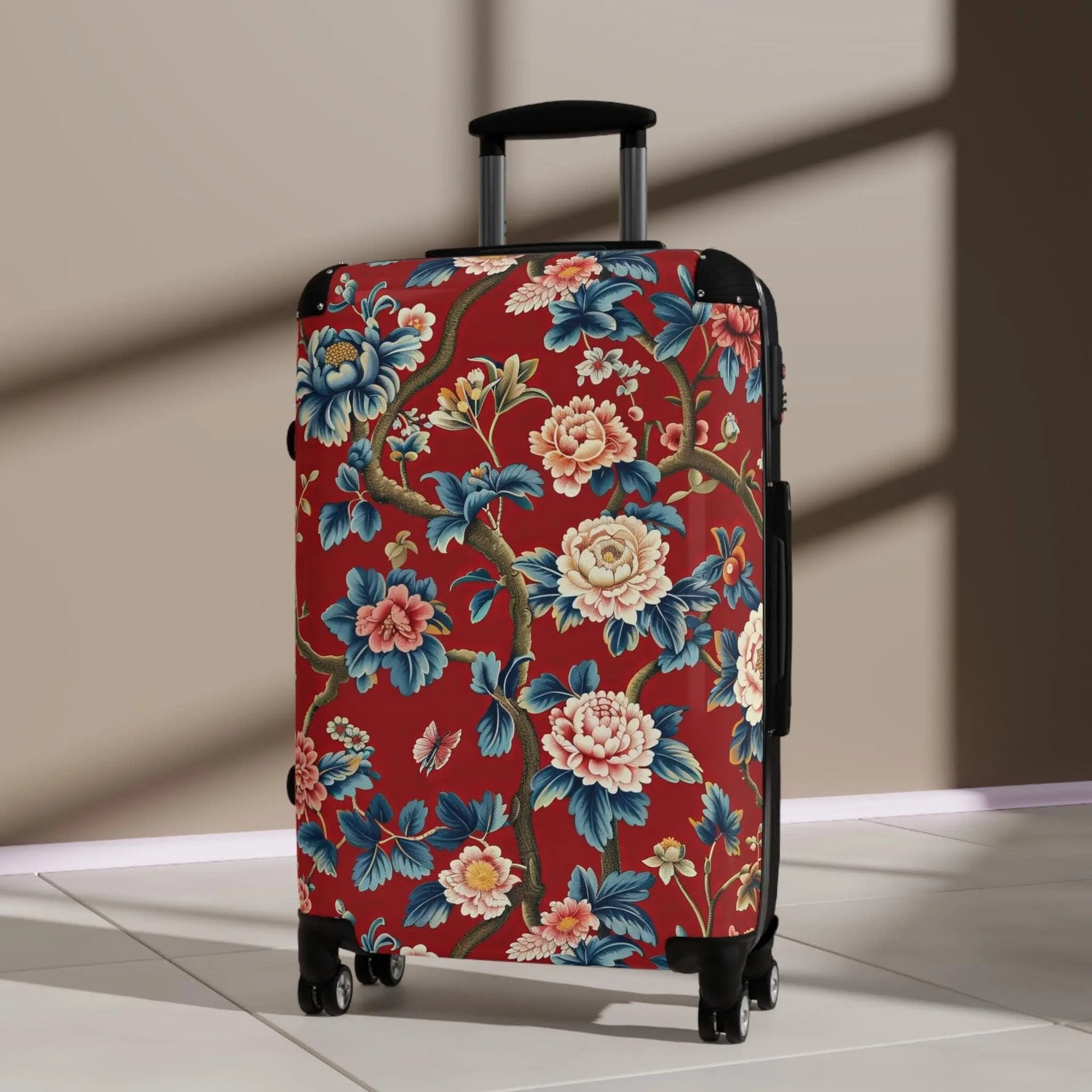 Floral Suitcase for Travel, Stylish Luggage for Women, Unique Vacation Gear, Trendy Travel Accessory, Perfect Gift for Travelers The Aurora Touch