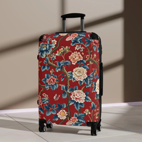 Floral Suitcase for Travel, Stylish Luggage for Women, Unique Vacation Gear, Trendy Travel Accessory, Perfect Gift for Travelers The Aurora Touch
