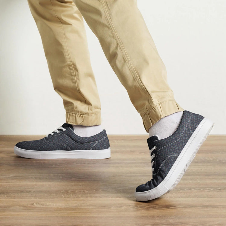 Men’s Geometric Pattern Casual Lace-Up Canvas Shoes – Trendy, Comfortable & Stylish Footwear for Everyday Wear