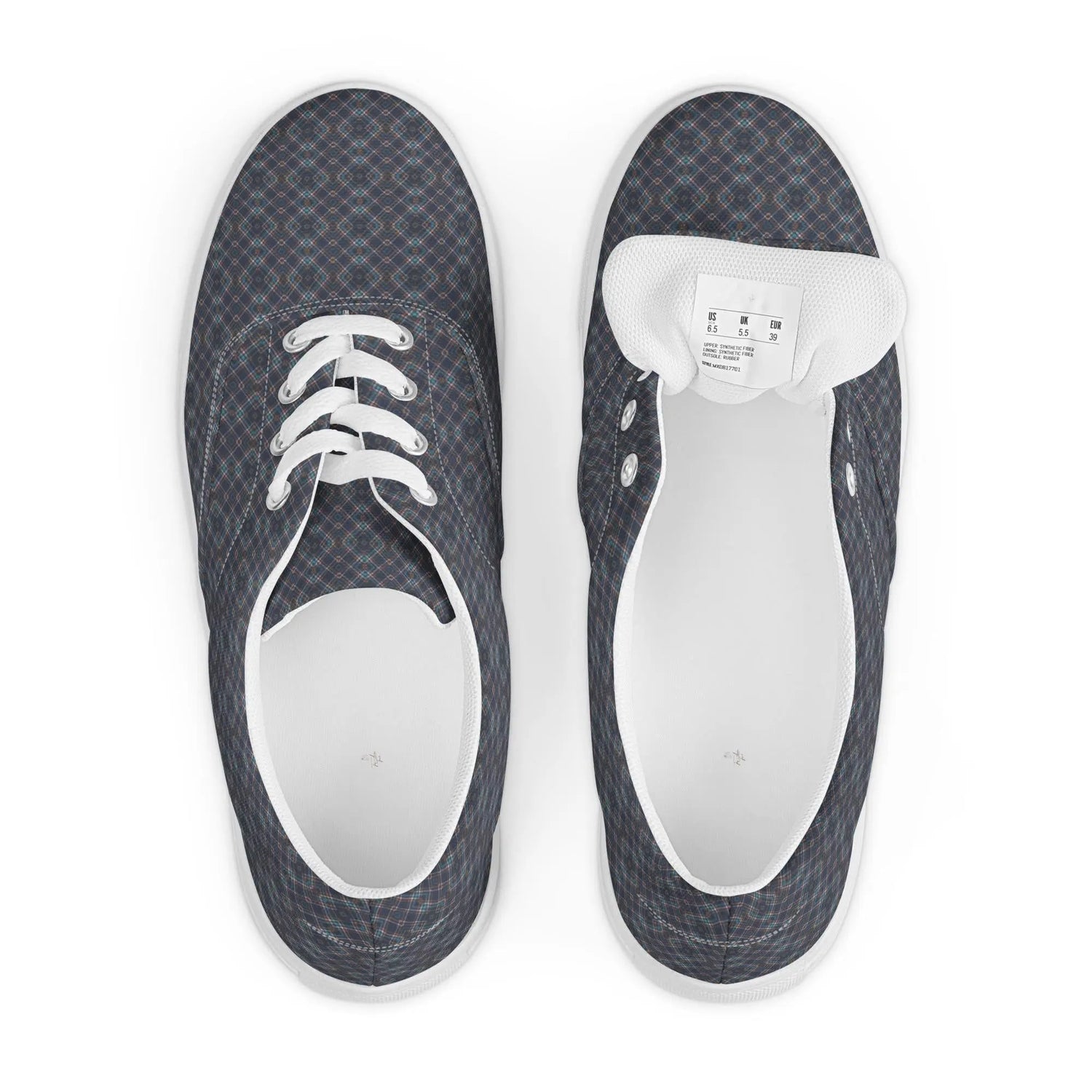Men’s Geometric Pattern Casual Lace-Up Canvas Shoes – Trendy, Comfortable & Stylish Footwear for Everyday Wear