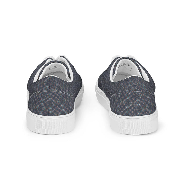 Men’s Geometric Pattern Casual Lace-Up Canvas Shoes – Trendy, Comfortable & Stylish Footwear for Everyday Wear