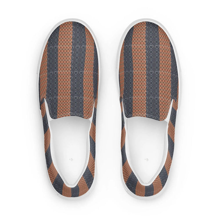 Men’s Geometric Pattern Slip-On Canvas Shoes – Stylish, Comfortable, and Versatile Fashion Sneakers for Every Occasion