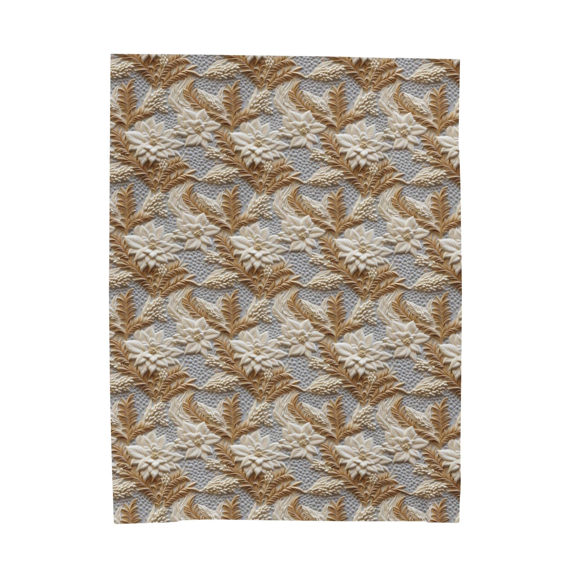 Cozy Velveteen Plush Blanket - Soft Floral Pattern Throw for Home Decor, Gift for Weddings, Birthday, Housewarming, Snuggling
