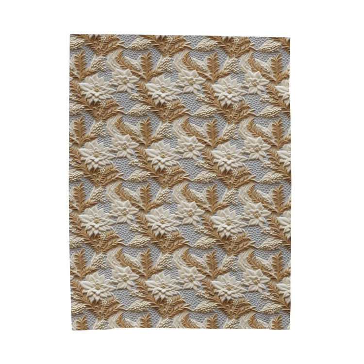 Cozy Velveteen Plush Blanket - Soft Floral Pattern Throw for Home Decor, Gift for Weddings, Birthday, Housewarming, Snuggling