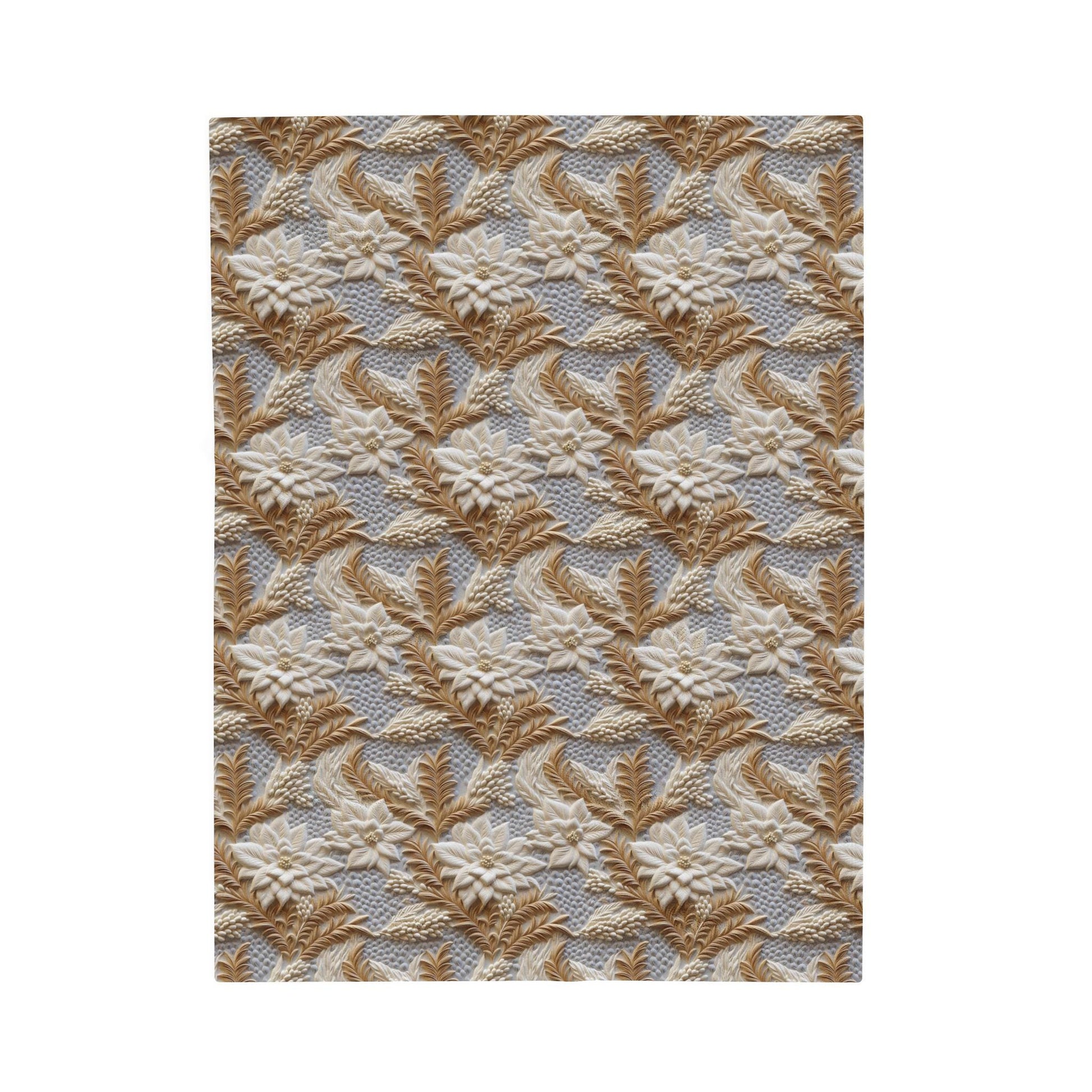 Cozy Velveteen Plush Blanket - Soft Floral Pattern Throw for Home Decor, Gift for Weddings, Birthday, Housewarming, Snuggling
