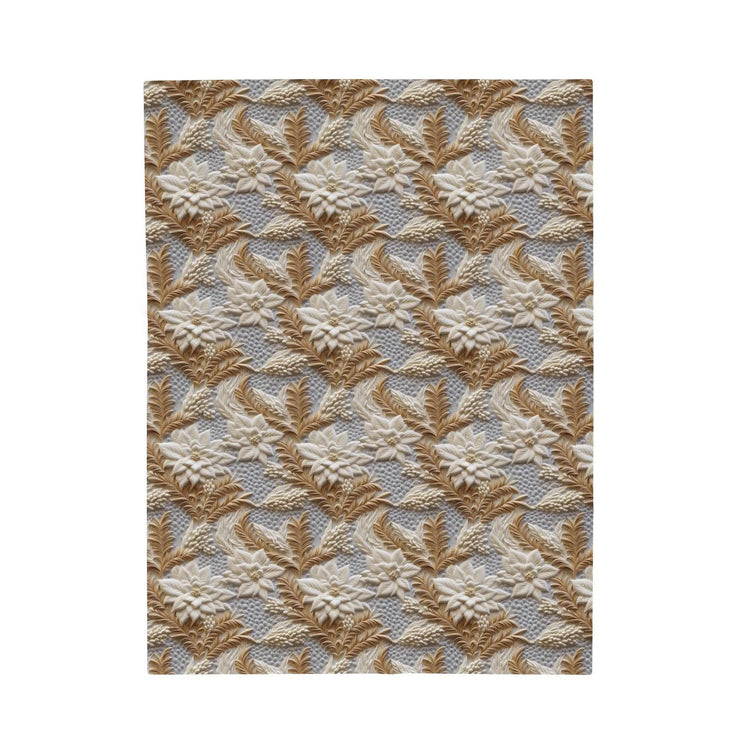 Cozy Velveteen Plush Blanket - Soft Floral Pattern Throw for Home Decor, Gift for Weddings, Birthday, Housewarming, Snuggling