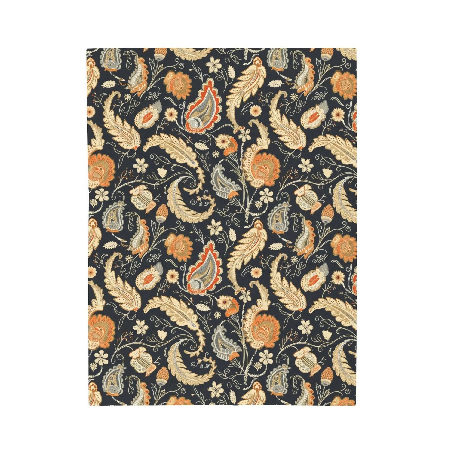 Bohemian Paisley Velveteen Plush Blanket, Cozy Throw for Home Decor, Stylish Gift, Bedroom Accent, Perfect for All Seasons