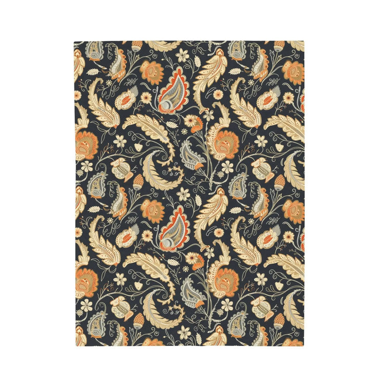 Bohemian Paisley Velveteen Plush Blanket, Cozy Throw for Home Decor, Stylish Gift, Bedroom Accent, Perfect for All Seasons