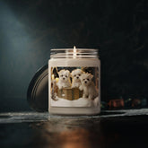 Soy Candle, Xmas Holiday Scented, 9oz, Maltese Puppy Xmas, Cinnamon Apple, Best Selling, Family Gift, Holiday Candles, Christmas Decor, The Aurora Touch