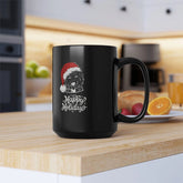 Dog Lover Mug, Happy Holiday Black Mug, 15oz, Doggy Santa Design Large Coffee Mug, Xmas Gift, Kitchen Mug, Party Gift, Holiday Mug, The Aurora Touch