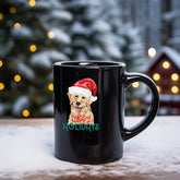 Christmas Golden Retriever Black Mug 15oz | Holiday Coffee Mug | Xmas Gift for Pet Lovers | Happy Mug | Dog Art Coffee Mug | Holiday Decor The Aurora Touch