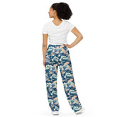 Chinoiserie Delight: Unisex Wide-Leg Relaxed Style Pants – All-Over Print The Aurora Touch