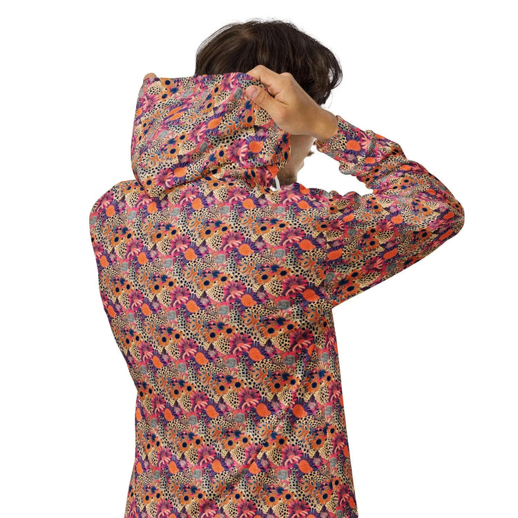 Color Burst Unisex Zip Hoodie - Vibrant All Over Print Sweatshirt for Men & Women – Bold, Comfortable, and Stylish The Aurora Touch