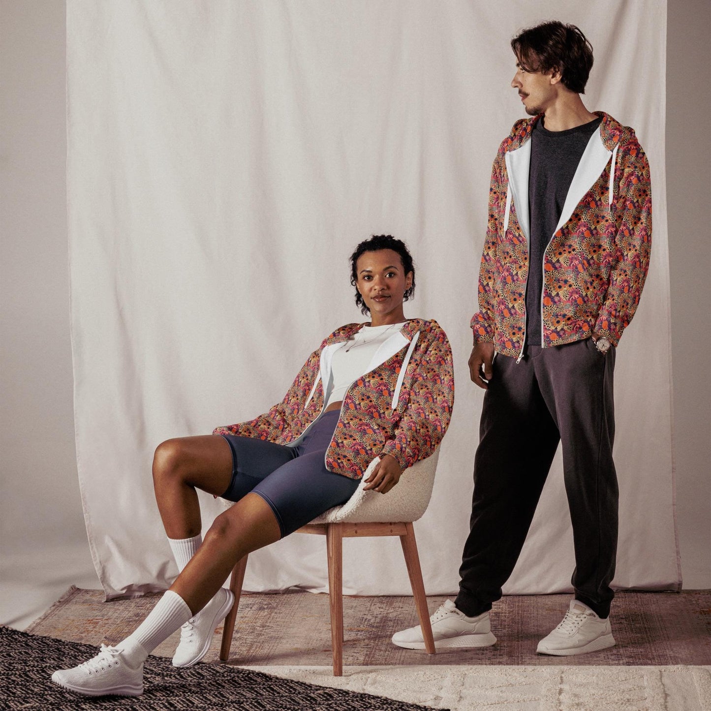 Color Burst: Unisex Vibrant All Over Print Zip Hoodie