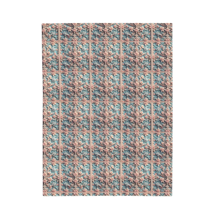 Victorian Style 3D Velveteen Plush Blanket Throw - Soft Cozy Home Decor, Warm Winter Gift, Luxury Bedding, Elegant Couch Accent, Unique