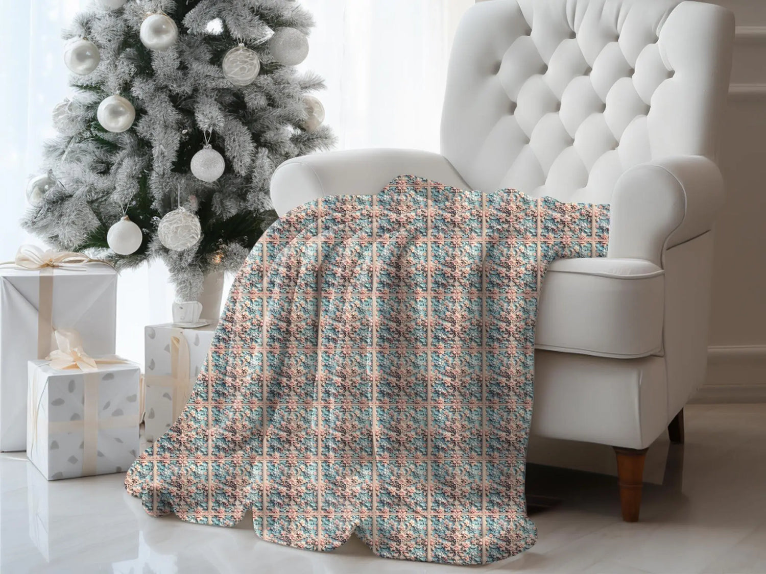 Victorian Style 3D Velveteen Plush Blanket Throw - Soft Cozy Home Decor, Warm Winter Gift, Luxury Bedding, Elegant Couch Accent, Unique The Aurora Touch