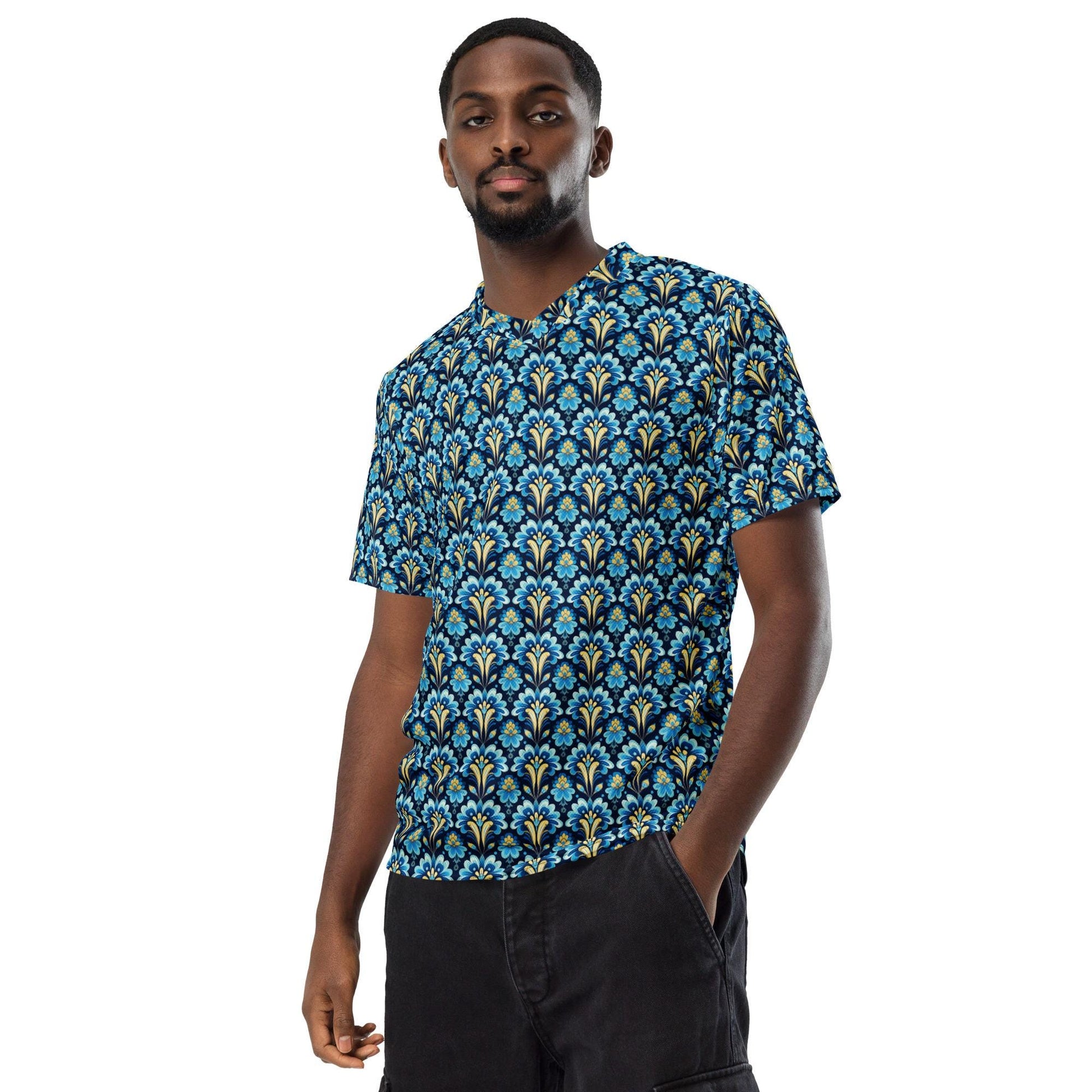 Bright Colorful Recycled Men’s Sports Jersey | Stylish, Eco-Friendly Activewear | Trendy Athletic Shirt | Comfortable, Fashion Sportswear