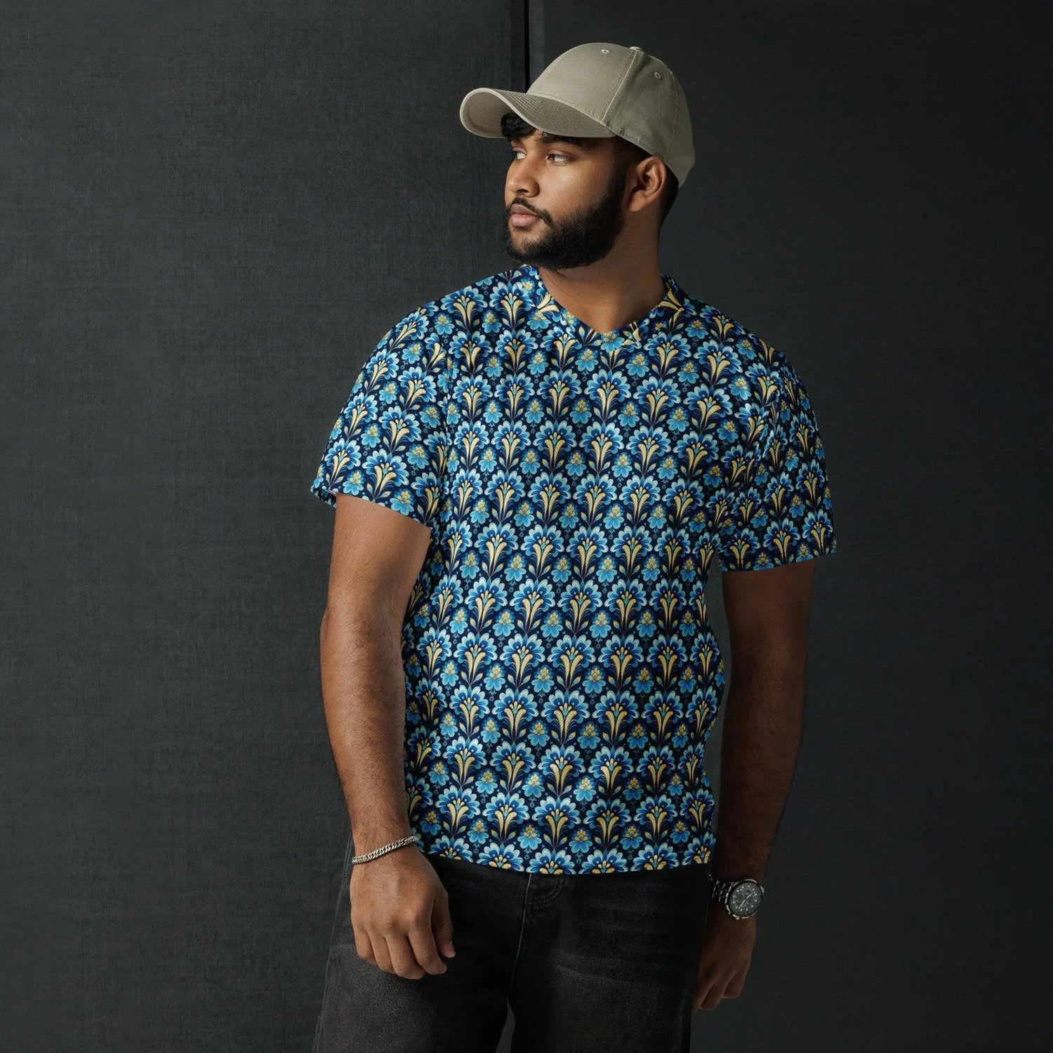 Bright Colorful Recycled Men’s Sports Jersey | Stylish, Eco-Friendly Activewear | Trendy Athletic Shirt | Comfortable, Fashion Sportswear The Aurora Touch