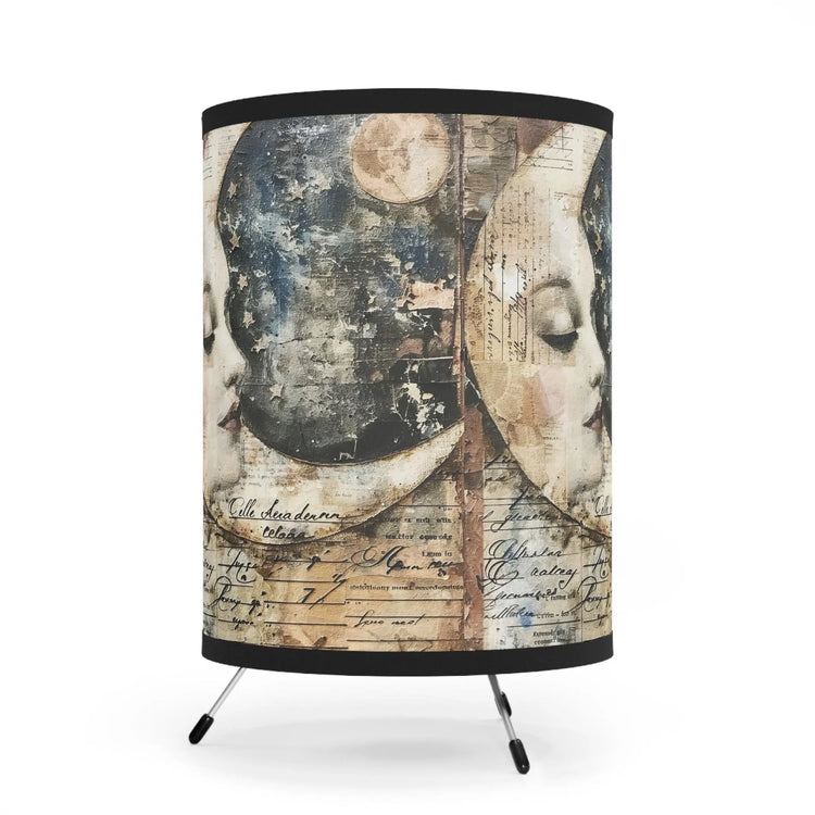 Artistic Tripod Lamp with High-Res Printed Shade, Mood Lighting for Home Decor, Bohemian Style, Celestial Gift Idea, Bedroom Lamp, Reading The Aurora Touch