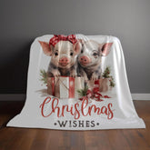 Velveteen Plush Blanket, Country Xmas Farm House Decor Fleece Warm Animal Print Throw, Cozy Winter Holiday Gift, Home Living Room Bedding The Aurora Touch