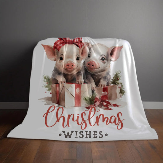 Velveteen Plush Blanket, Country Xmas Farm House Decor Fleece Warm Animal Print Throw, Cozy Winter Holiday Gift, Home Living Room Bedding The Aurora Touch