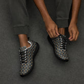 Geometric All-Over Pattern Men’s Athletic Shoes – Trendy, Comfortable, Stylish Casual Sneakers for Everyday Wear & Sports