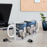 White Xmas Maltese Ceramic Mug 11oz, Holiday Gift, Puppy Love Coffee Cup, Kitchen Decor, Best Gift, Xmas Mug The Aurora Touch