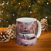 Artistic Exotic Car Ceramic Mug, Personalized White Sexy Lamborghini 11oz Mug, Car Lover Gift, Fancy Cup, Great Gift Idea, Custom Auto The Aurora Touch