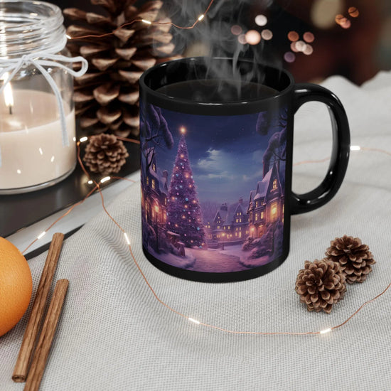 Purple Xmas Mug, Holiday  Festive Office Designer Mug, 11oz Executive & Decorative Cup, Gift for Coworker The Aurora Touch