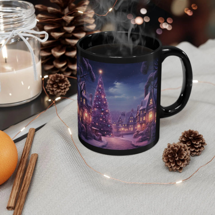 Purple Xmas Mug, Holiday  Festive Office Designer Mug, 11oz Executive & Decorative Cup, Gift for Coworker The Aurora Touch