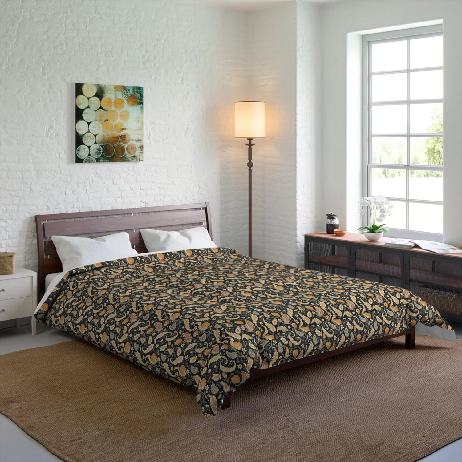 Bohemian Comforter, Cozy Bedding, Bedroom Decor, Festival Home Accent, Unique Printed Blanket, Ethnic Design Art