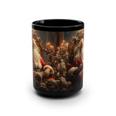 Realistic Santa Black Mug 15oz, Santa Claus Holiday Gift, Unique Kitchen Decor, Housewarming Gift, Stocking Stuffer, Teacher & Aunt Gift The Aurora Touch