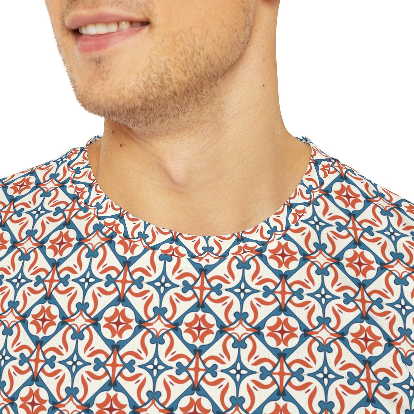 Stylish Men's Polyester Tee - Geometric Print, Casual Wear, Summer Fashion, Gift for Him, Outdoor Events, Graphic Tee