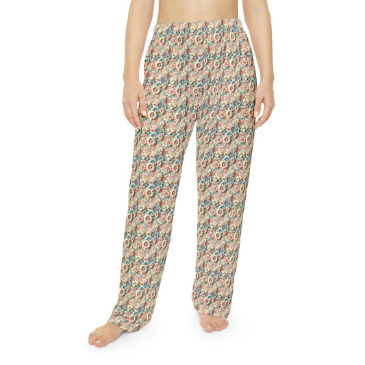 Cozy Floral Women&#39;s Pajama Pants, Relaxing Sleepwear, Soft Lounge Pants, Perfect for Lounging and Gifting