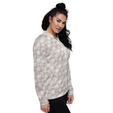 Luxury White Christmas Snowflake Designer Bomber Jacket - Festive Winter Fashion Statement for Women The Aurora Touch
