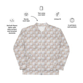 Luxury White Christmas Snowflake Designer Bomber Jacket - Festive Winter Fashion Statement for Women