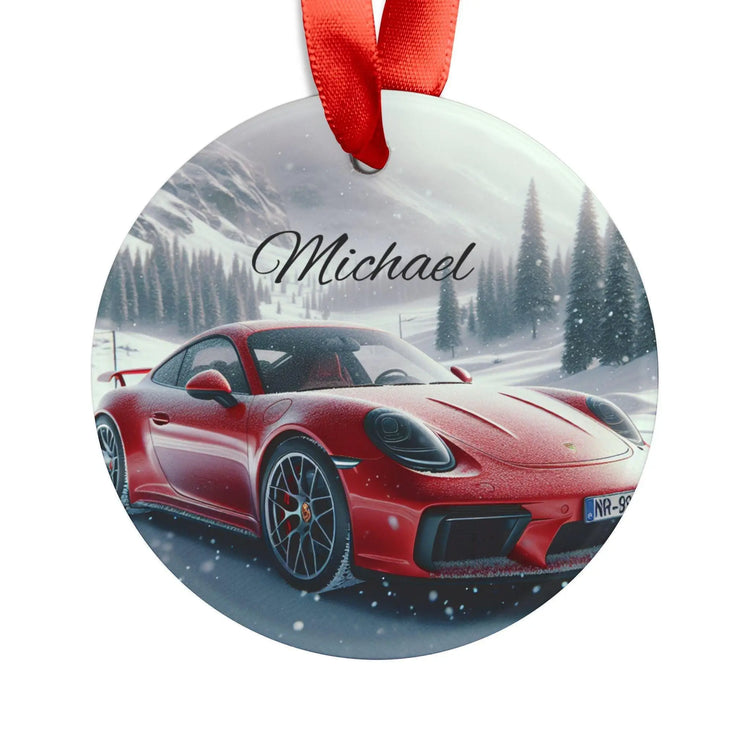 Personalized Luxury Car Ornament, Custom Holiday Decoration, Unique Gift for Car Lovers, Winter Keepsake, Car Enthusiast Ornament The Aurora Touch