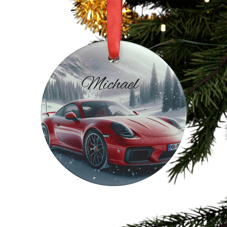 Personalized Luxury Car Ornament, Custom Holiday Decoration, Unique Gift for Car Lovers, Winter Keepsake, Car Enthusiast Ornament The Aurora Touch
