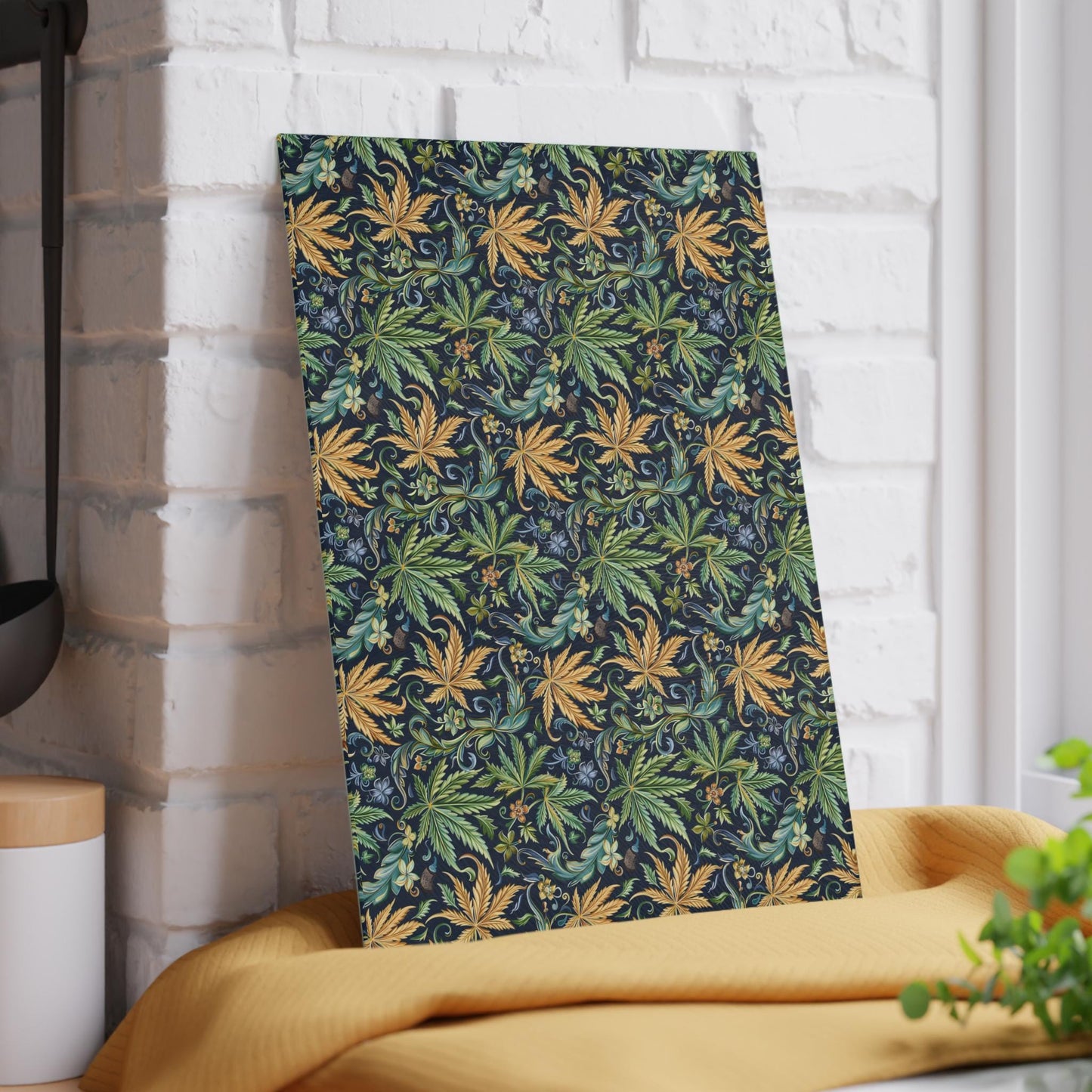 Artisan Floral Glass Cutting Board - Elegant Kitchen Decor, Gift for Foodies, Housewarming, Cooking Essentials, Unique Home Decor