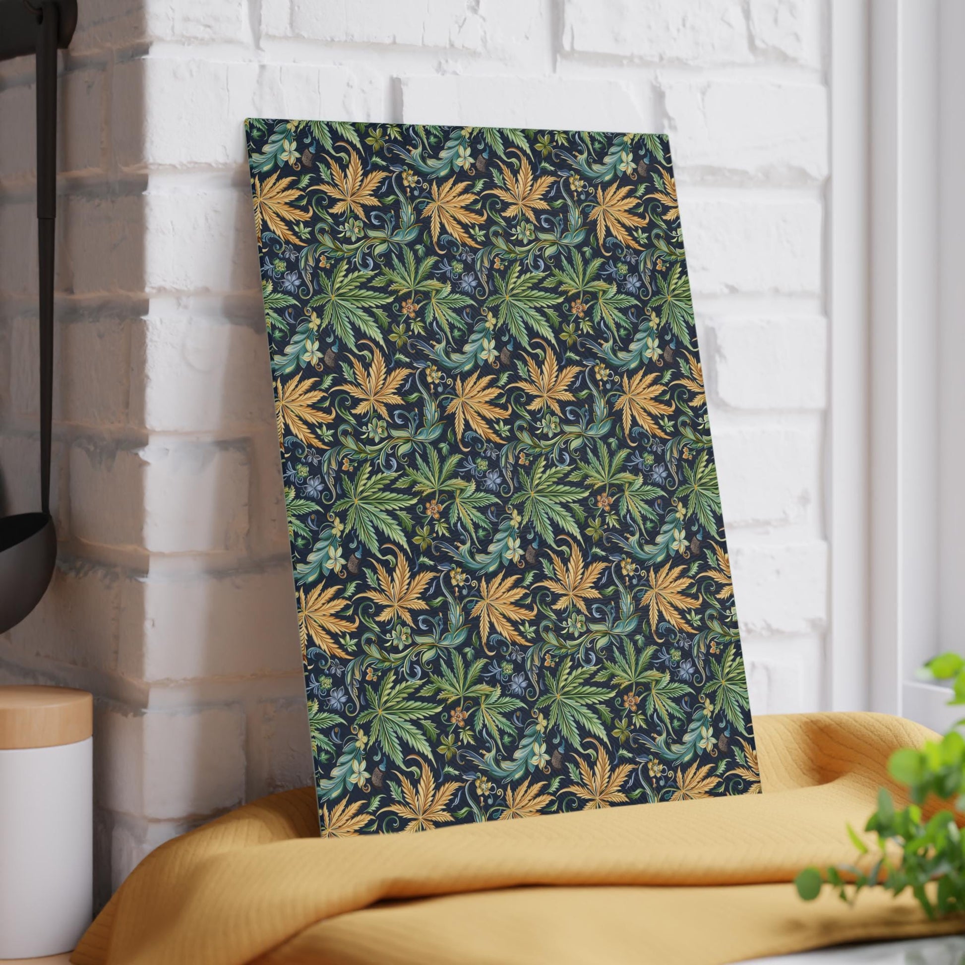 Artisan Floral Glass Cutting Board - Elegant Kitchen Decor, Gift for Foodies, Housewarming, Cooking Essentials, Unique Home Decor