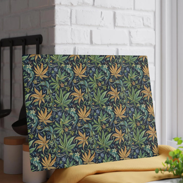 Artisan Floral Glass Cutting Board - Elegant Kitchen Decor, Gift for Foodies, Housewarming, Cooking Essentials, Unique Home Decor