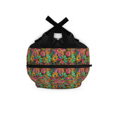 Bohemian Floral Backpack, Colorful School Bag, Trendy Tote for Students, Eco-Friendly Travel Pack, Gift for Nature Lovers