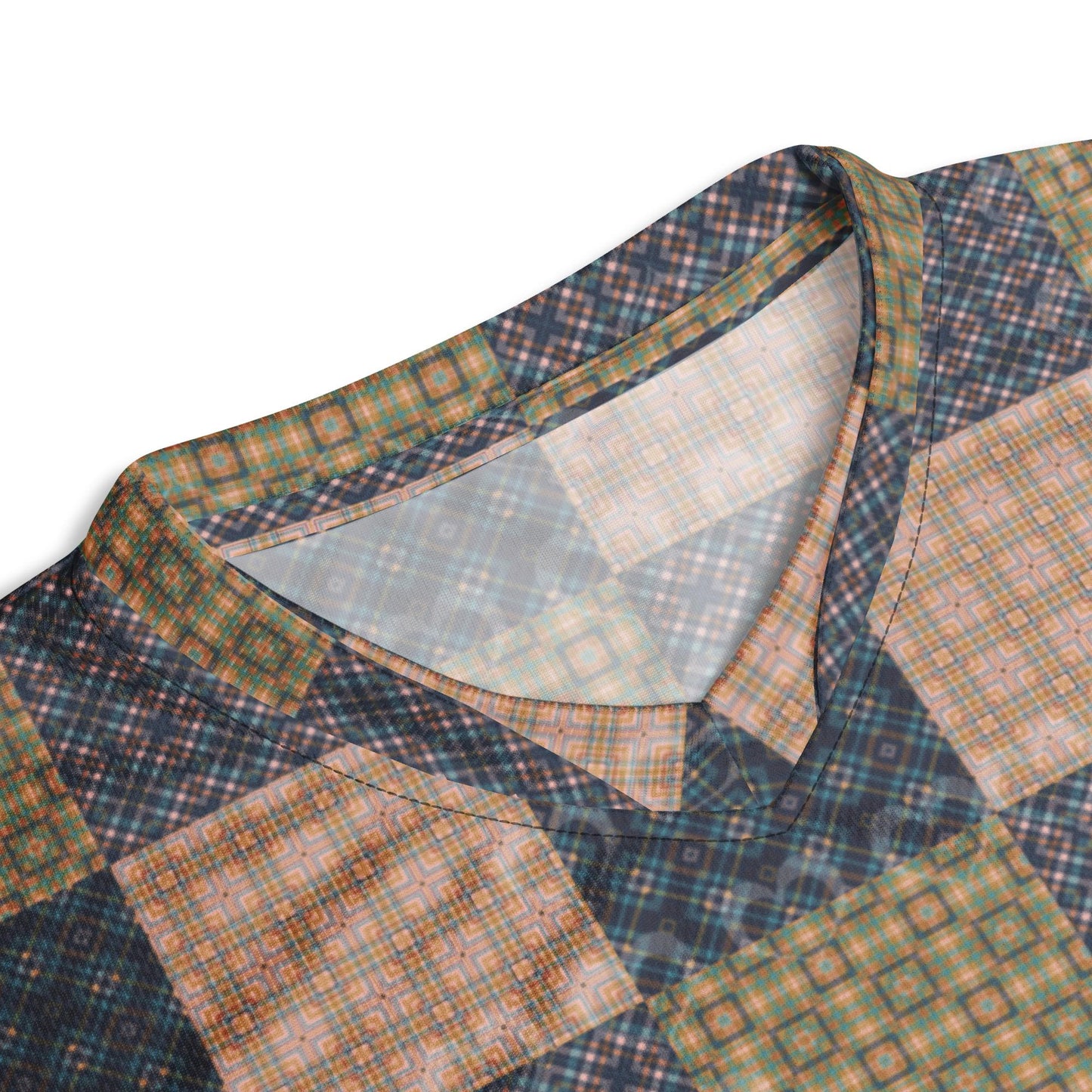 Men&#39;s All-Over Checkered Pattern Sports Jersey – Unique Designer Recycled Unisex Activewear