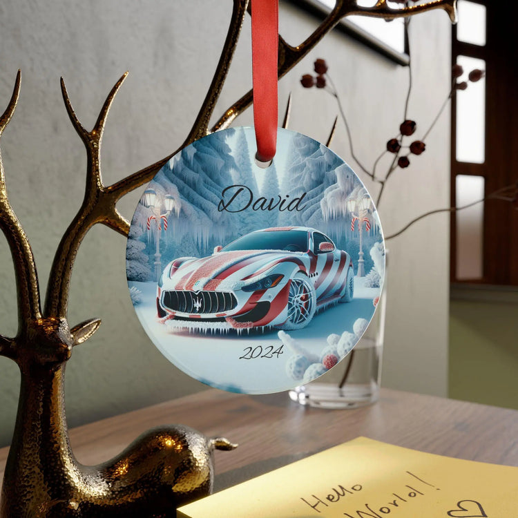 Personalized Car Ornament, Custom Holiday Decoration, Christmas Gift, Maserati Ornament with Ribbon, Unique Tree Decor, 2024 Edition The Aurora Touch