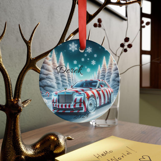 Personalized Acrylic Christmas Ornament, Custom Holiday Decor, Custom Name Ornament, Unique Tree Decoration, Rolls Royce Ornament