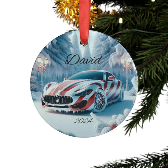 Personalized Car Ornament, Custom Holiday Decoration, Christmas Gift, Maserati Ornament with Ribbon, Unique Tree Decor, 2024 Edition The Aurora Touch