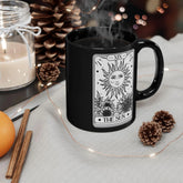 Celestial Black Mug - The Sun Tarot Card Coffee Cup, Mystical Psychic Gift, 11oz 15oz Mug, Tarot Card Readings, Mystic Drinking Cup The Aurora Touch